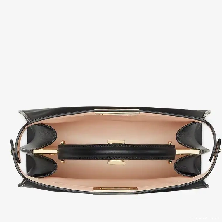 Vintage HOT Bag Nappa In Medium Black ISeeU Fendi Peekaboo Laether 0704